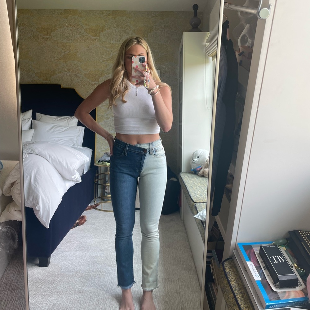 Alice and Olivia two-toned jeans
